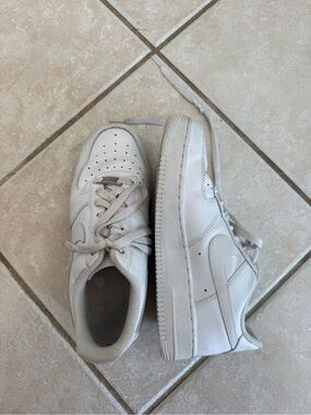 All-White Low-Top Leather Sneakers